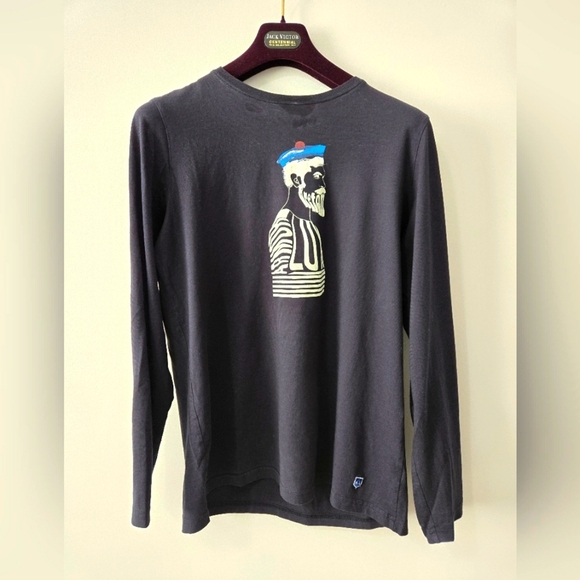 ARMOR LUX 100% cotton Navy Men's Black Sailor Graphic Long Sleeve Shirt. Size L - Picture 1 of 8